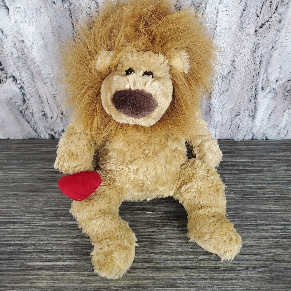 Gund 10" Male Lionheart Lion Valentine's Day Romantic Plush Love Heart Tail